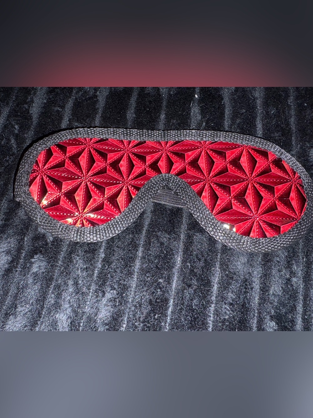 Red Quilted Sleep Mask for Women - Luxury Eye Mask